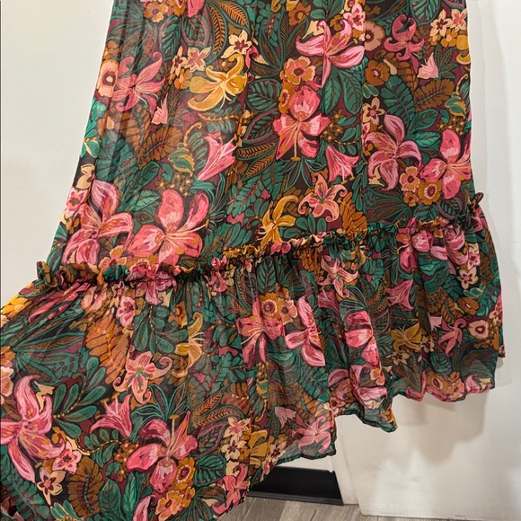 Vici Floral Maxi Dress in Green and Pink - Picture 5 of 6